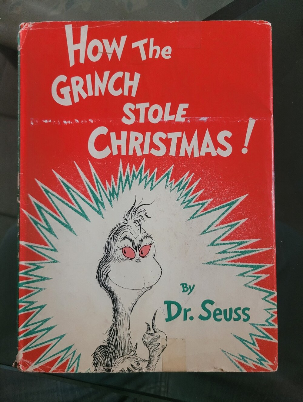 Dr. Seuss. How The Grinch Stole Christmas. Teal & Red Illustrated Back Cover